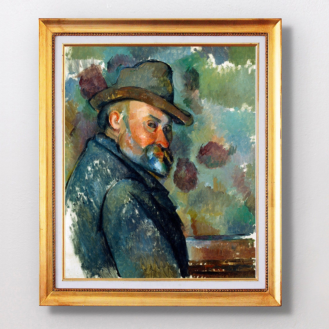 Paul Cezanne Self Portrait with a Hat Post Impressionist Artist Poster