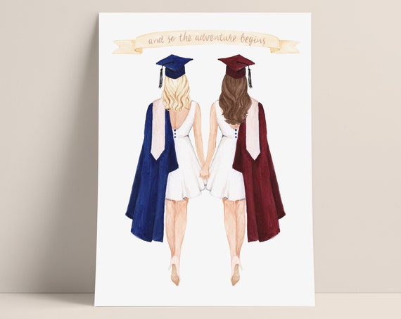 Graduation Gift Print Custom Class Of Art Graduation Day Art Gift Graduation Card Fashion Illustration