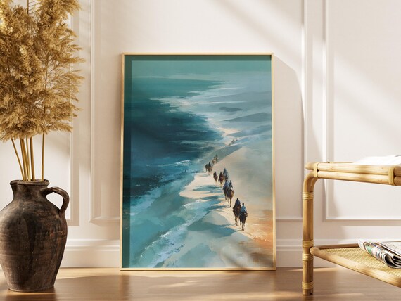 Moroccan Coastal Camel Trek Art Print, Essaouira