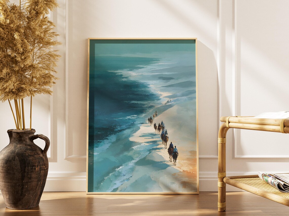 Moroccan Coastal Camel Trek Art Print, Essaouira