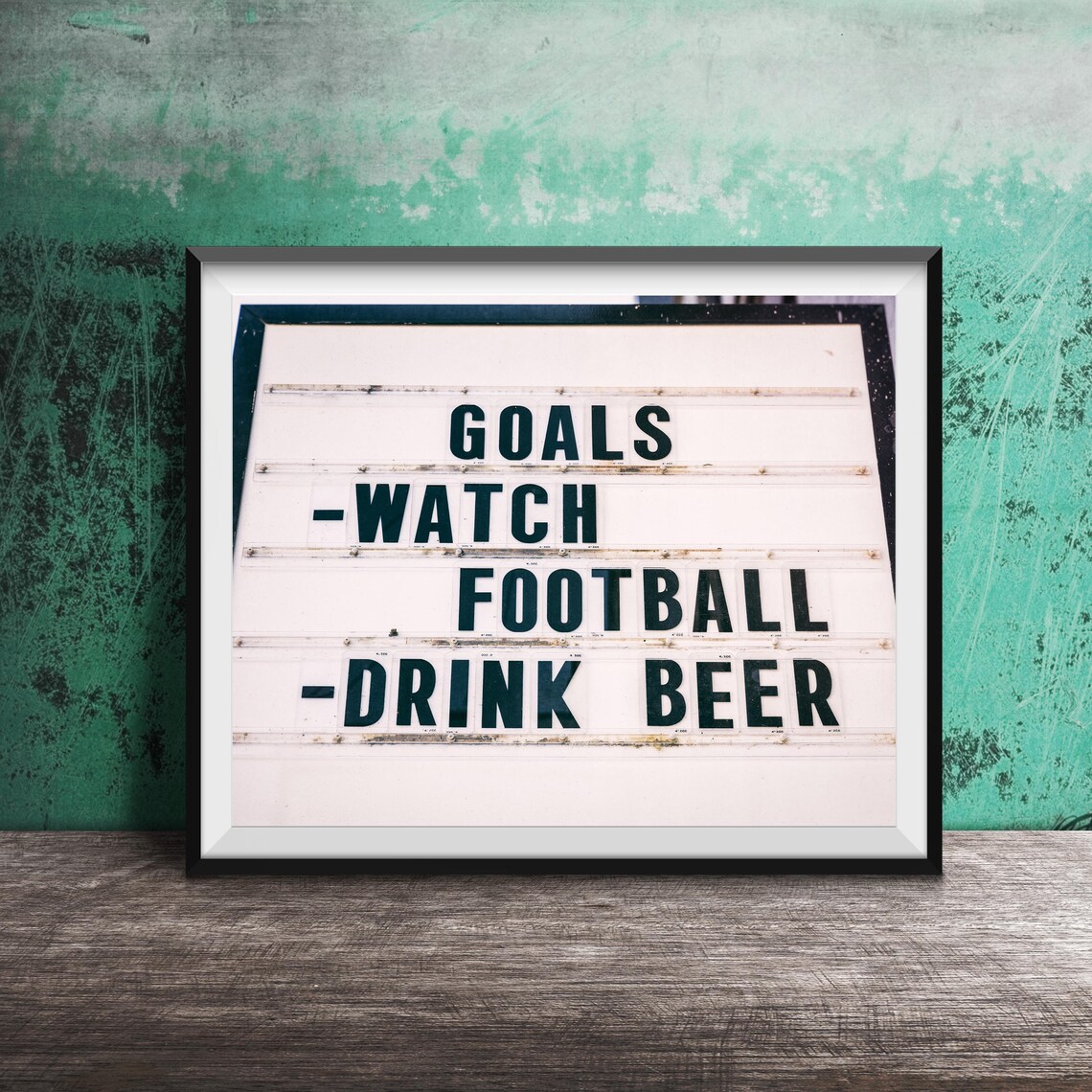 Goals Watch Football Drink Beer Marquee Sign Sports Bar Poster - Image 3