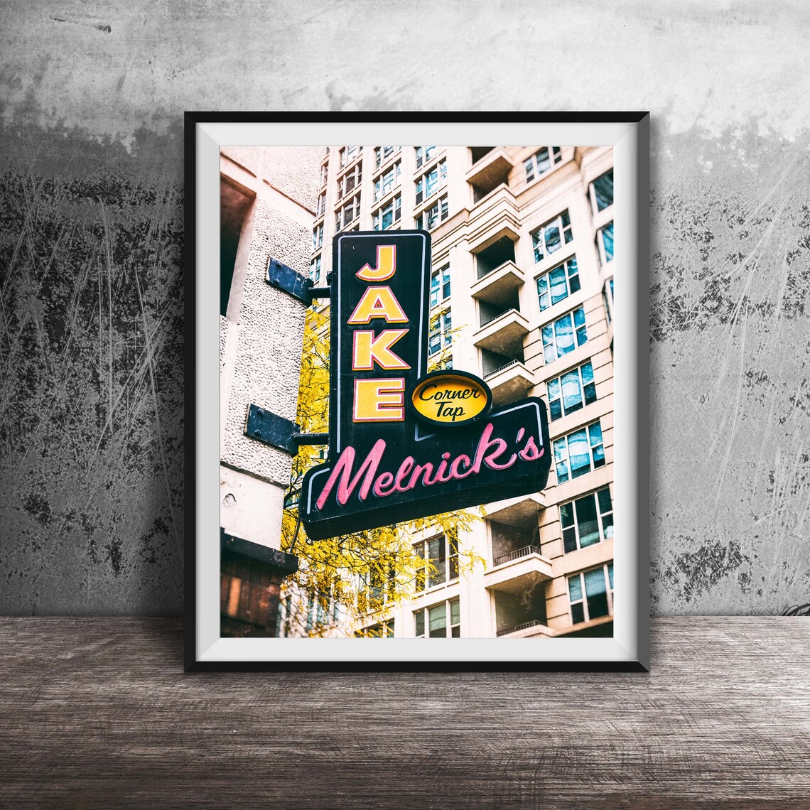 Jake Melnick's Corner Tap Bar Sign Chicago Building Photo Poster