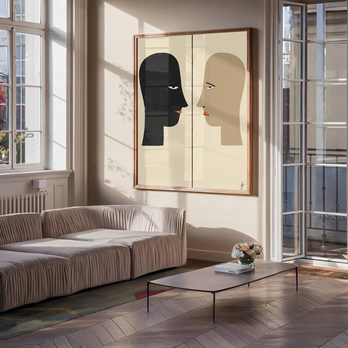 Abstract Face, Minimal Two Face Illustration - Image 3