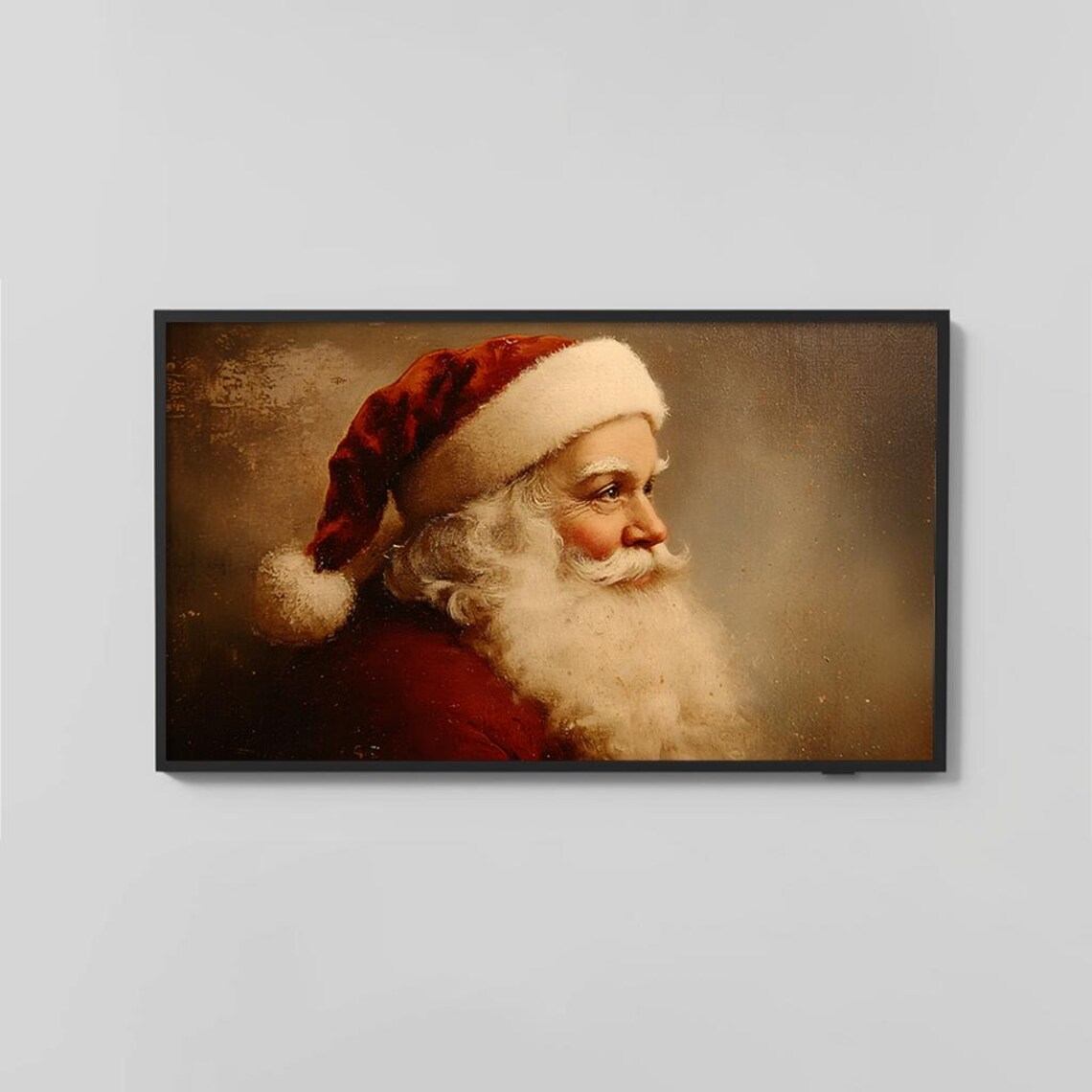 Classic Santa Claus Portrait Painting Vintage Christmas Art Poster - Image 2