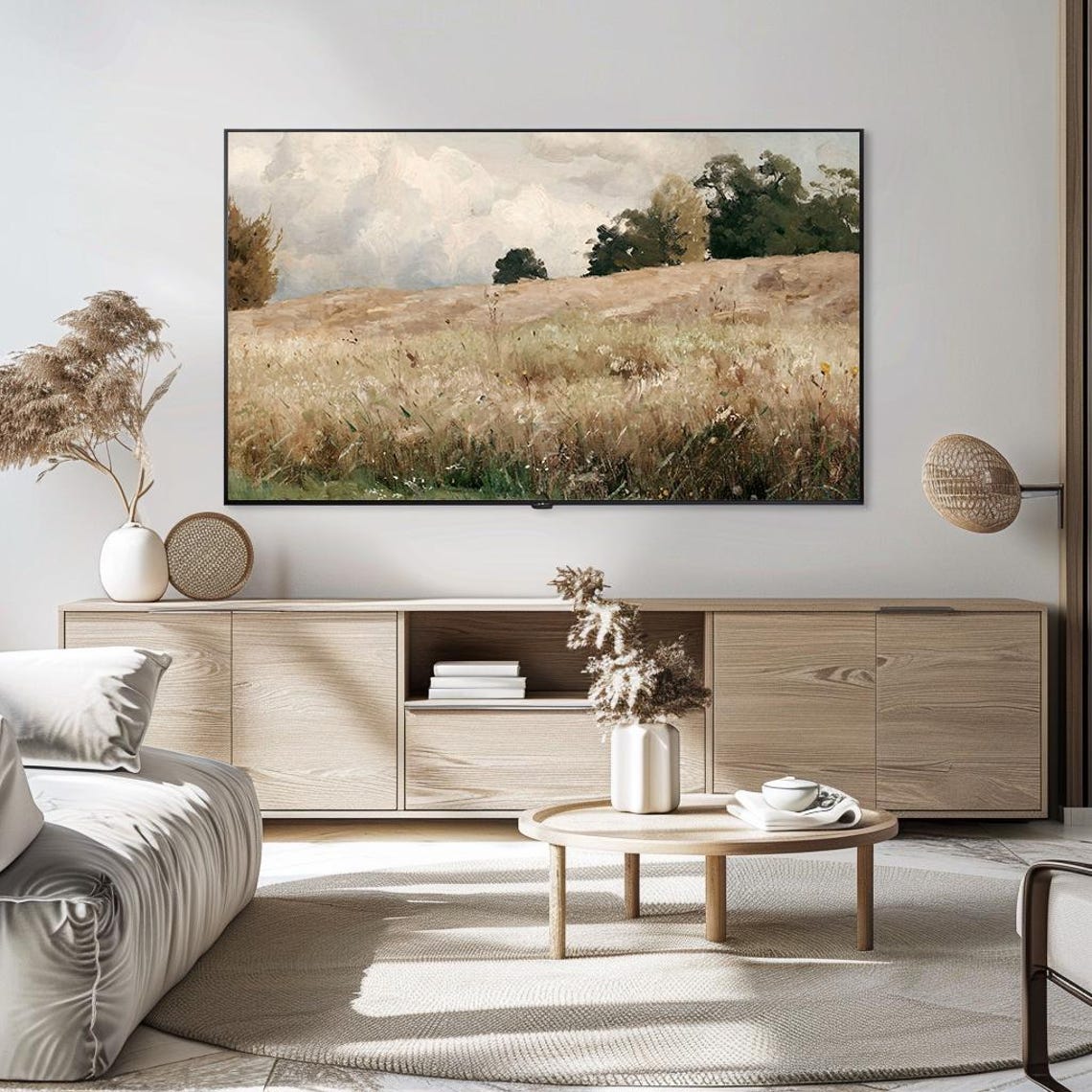 Golden Wheat Field Hillside Vintage Harvest Landscape Art Poster - Image 5