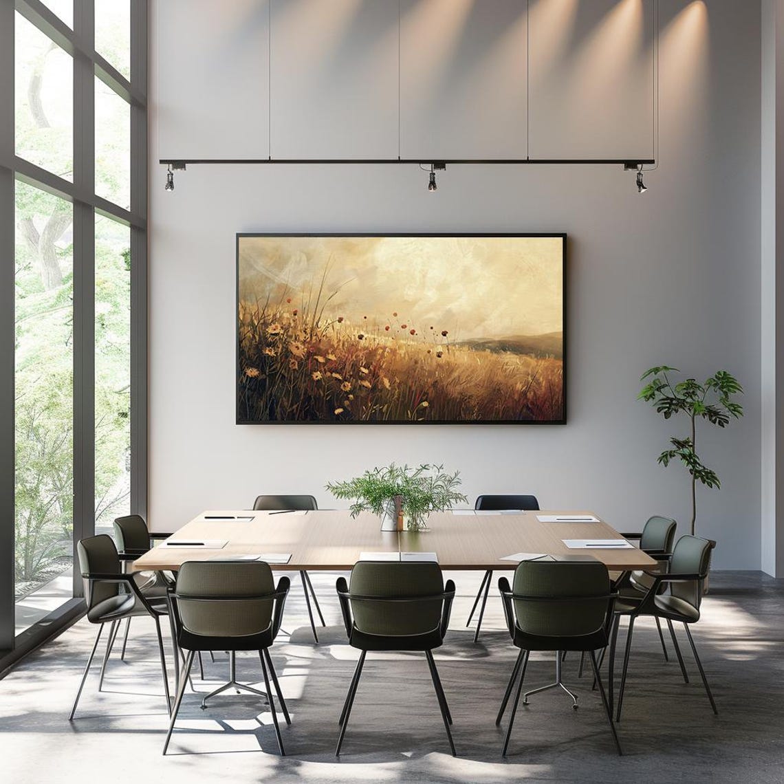 Golden Wildflower Meadow Sunset Tall Grass Warm Light Poster - Image 3