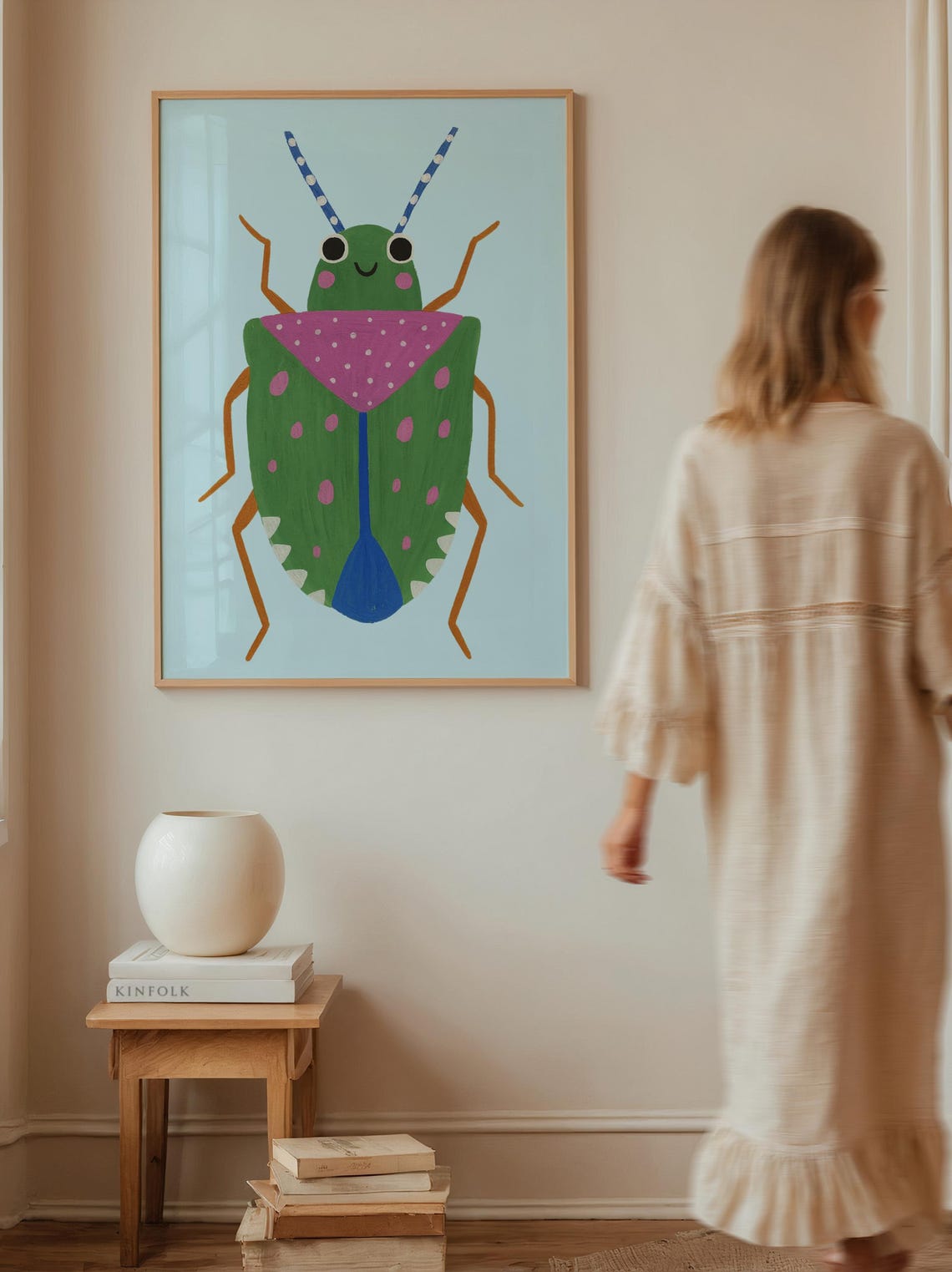 Colorful Bug Wall Art Whimsical Insect Illustration