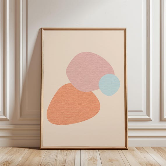 Abstract Pastel Shapes Art Print Minimalist Boho Nursery Decor