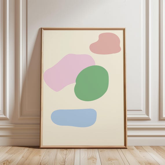Abstract Pastel Shapes Print Modern Nursery Wall Art