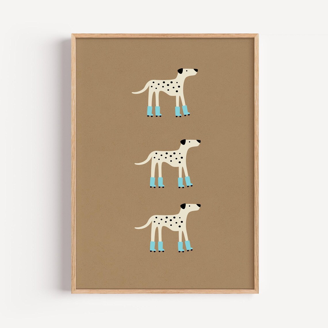 Roller Skating Dalmatian Print, Playful Dog Wall Art