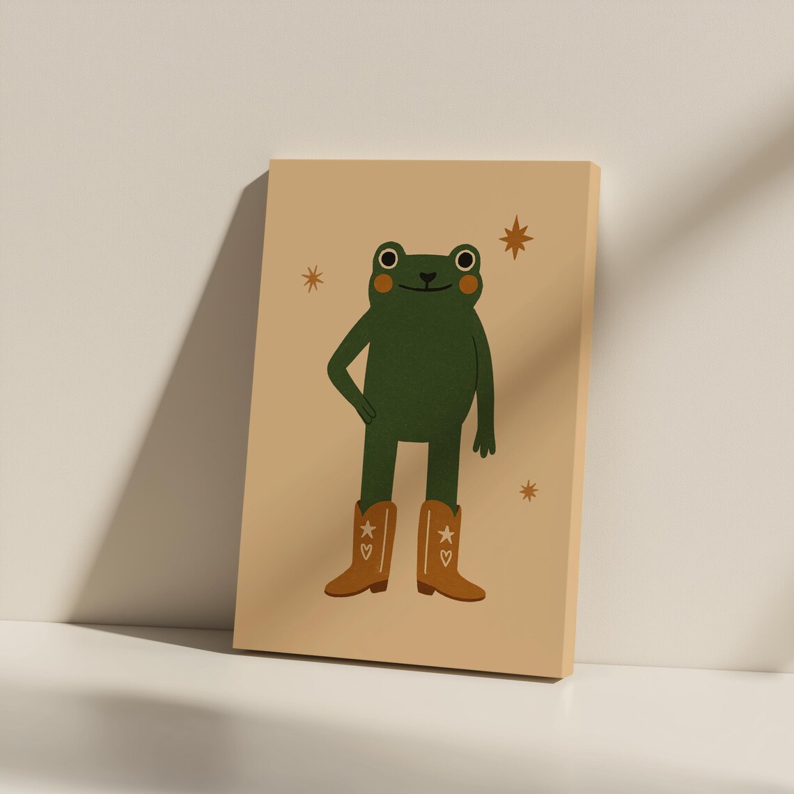 Frog Wearing Cowboy Boots Whimsical Kids Nursery Animal Poster