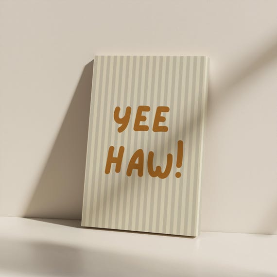 Yee Haw Kids Canvas Print Western Nursery Decor