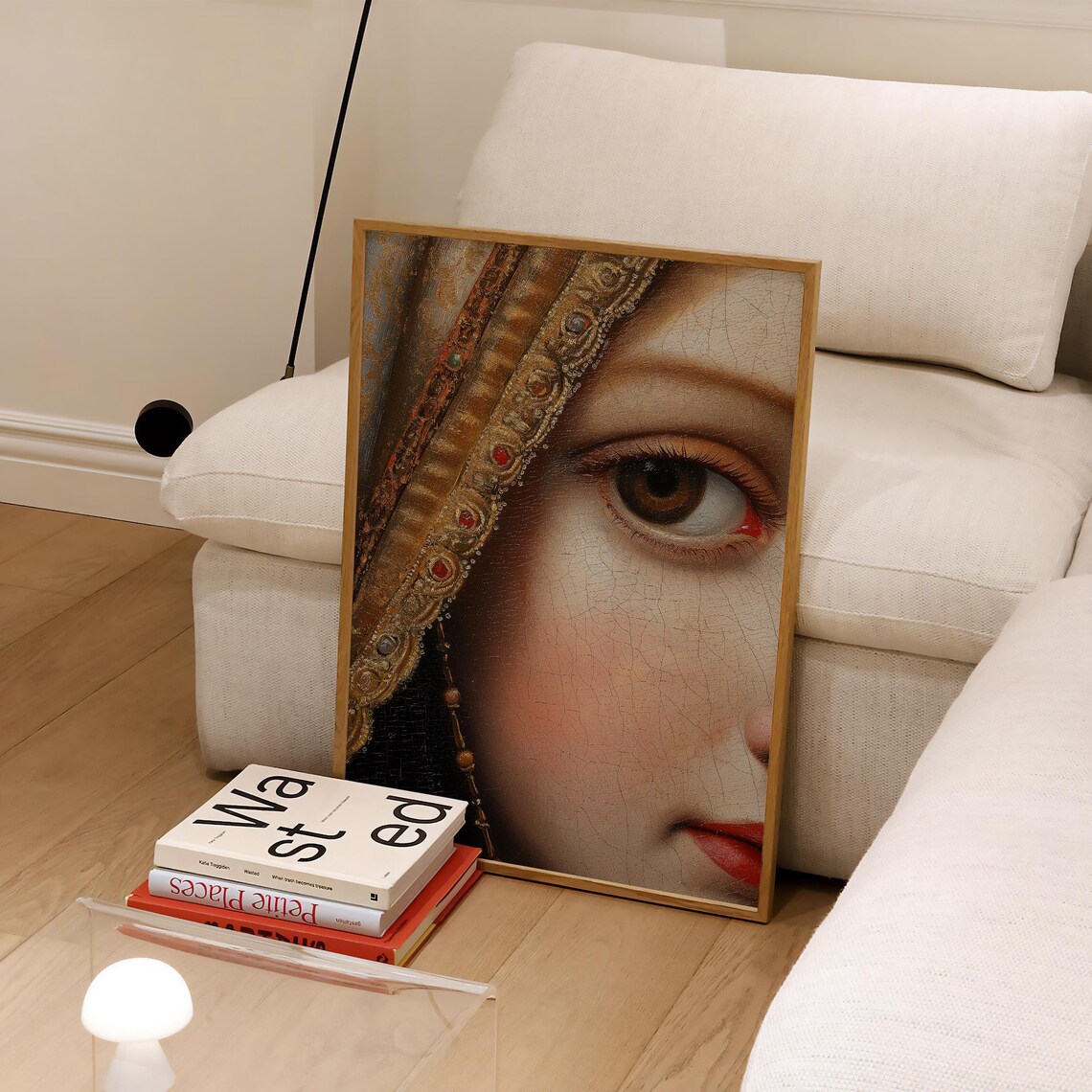 Jeweled Renaissance Headpiece Eye Detail Oil Painting Poster - Image 4