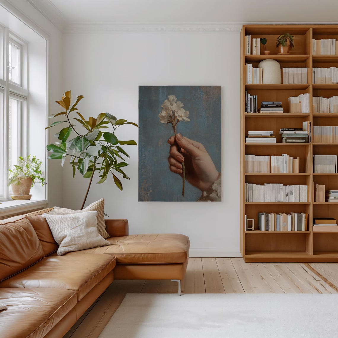 Flower Wall Art Oil Painting Boho Wall Art Flower Poster Oil Painting Print Flower Print Aesthetic Room Decor Museum Grade Poster