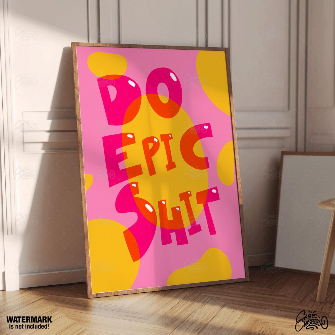Do Epic Shit Bold Pink Orange Playful Bubble Typography Poster - Image 4