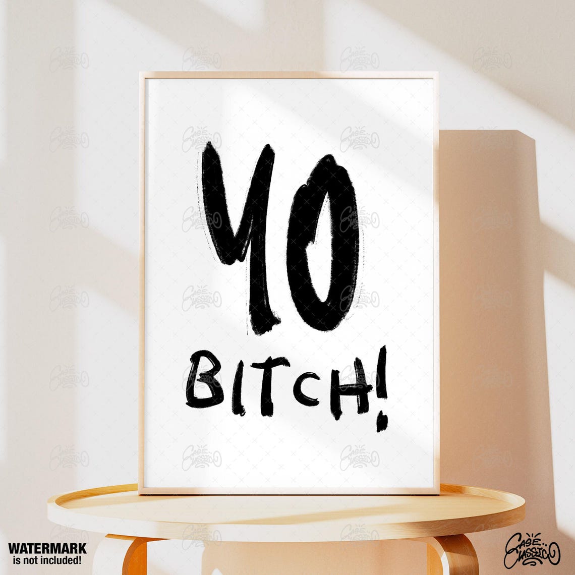Yo Bitch Huge Black Brush Strokes Raw Humor Wall Art for Bold Bedrooms - Image 4