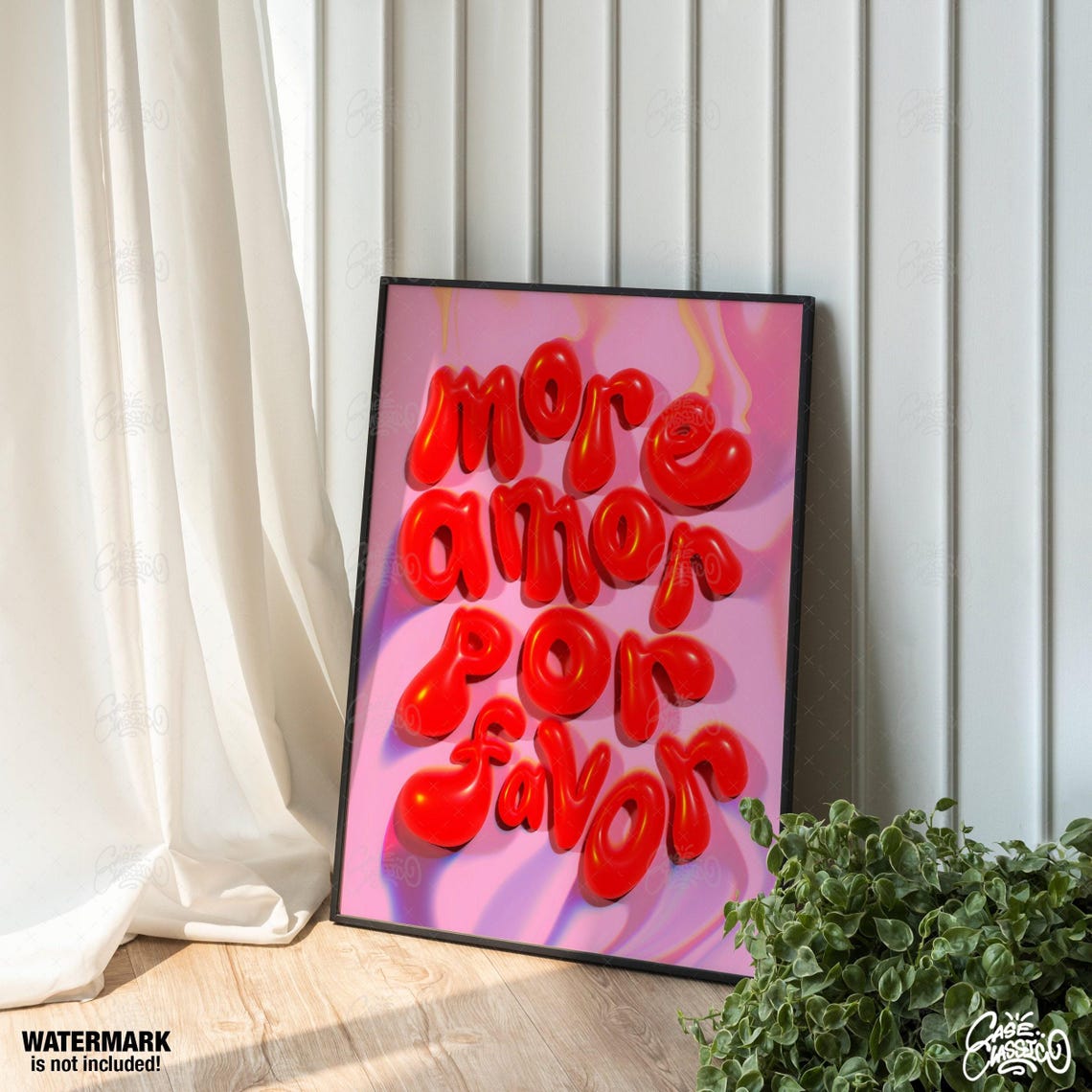 More Amor Por Favor Indie Room Decor Love Print Quote Wall Art Inspirational Wall Art Typography Print Trendy Wall Art Fine Art Print - Image 2