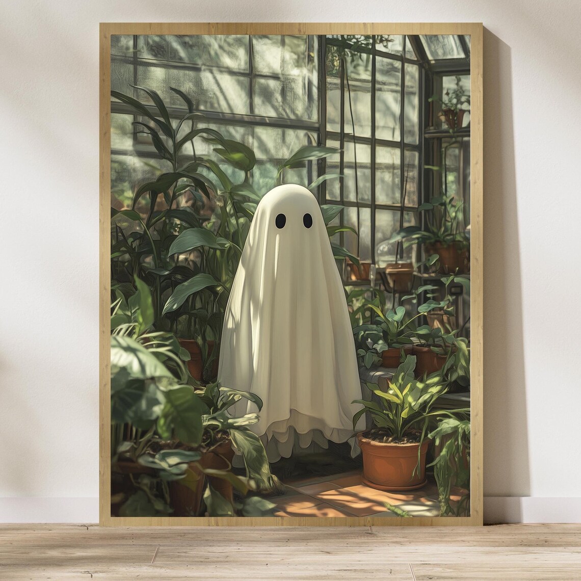 Ghost In Heathouse Moody Plants Halloween Art Print