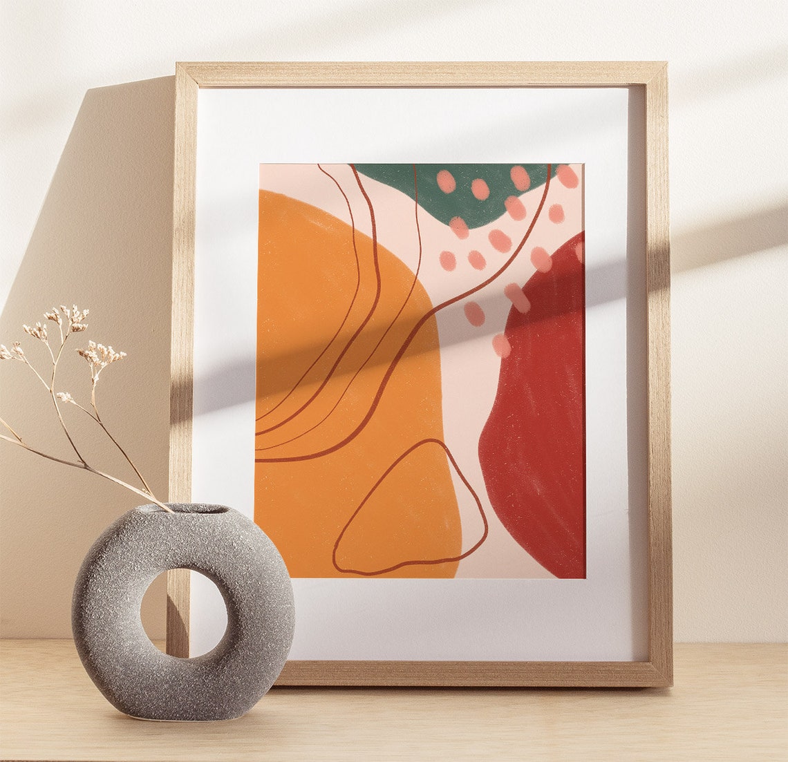 Terracotta Arch Earthy Abstract Modern Bohemian Style Home Poster