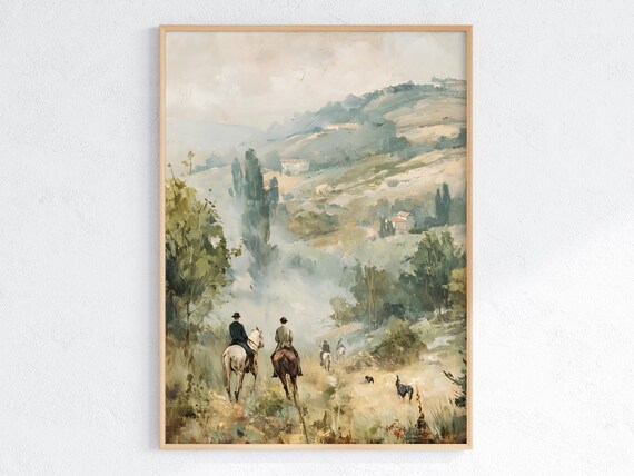 Serene Riding Trail Horse Landscape, Rustic Country