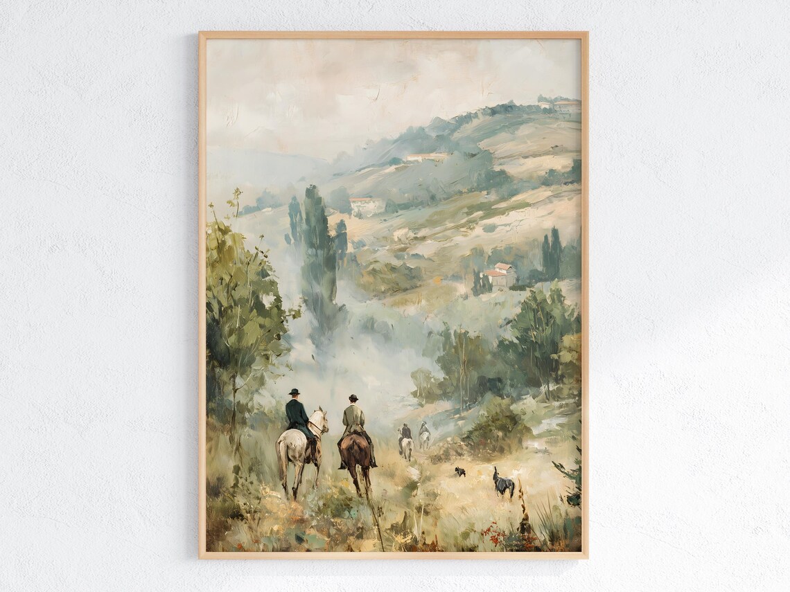 Serene Riding Trail Horse Landscape, Rustic Country