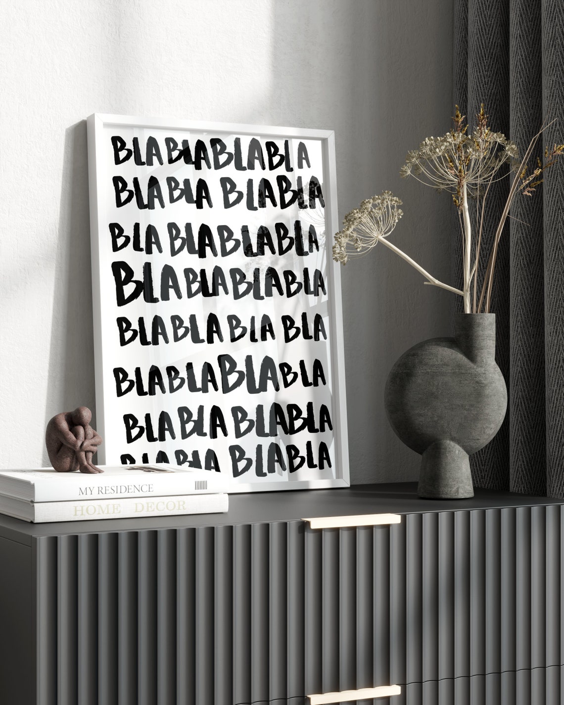Blah Blah Blah Funny Handwritten Typography Office Decor Poster - Image 2