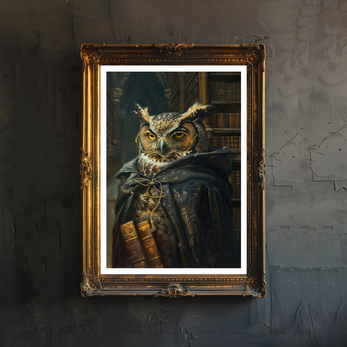 Gothic Victorian Owl Print Dark Academia Art Home Decor Antique Bird Illustration Era Nature Poster Rustic Vintage Wall