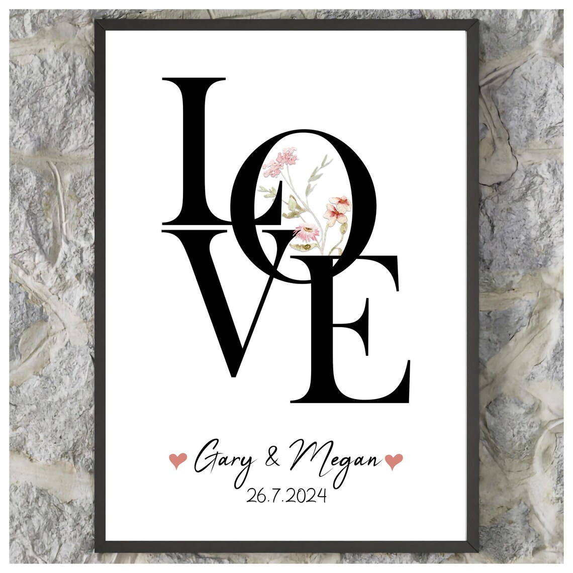 Personalised Love Print, Valentines Anniversary Gift - Image 2