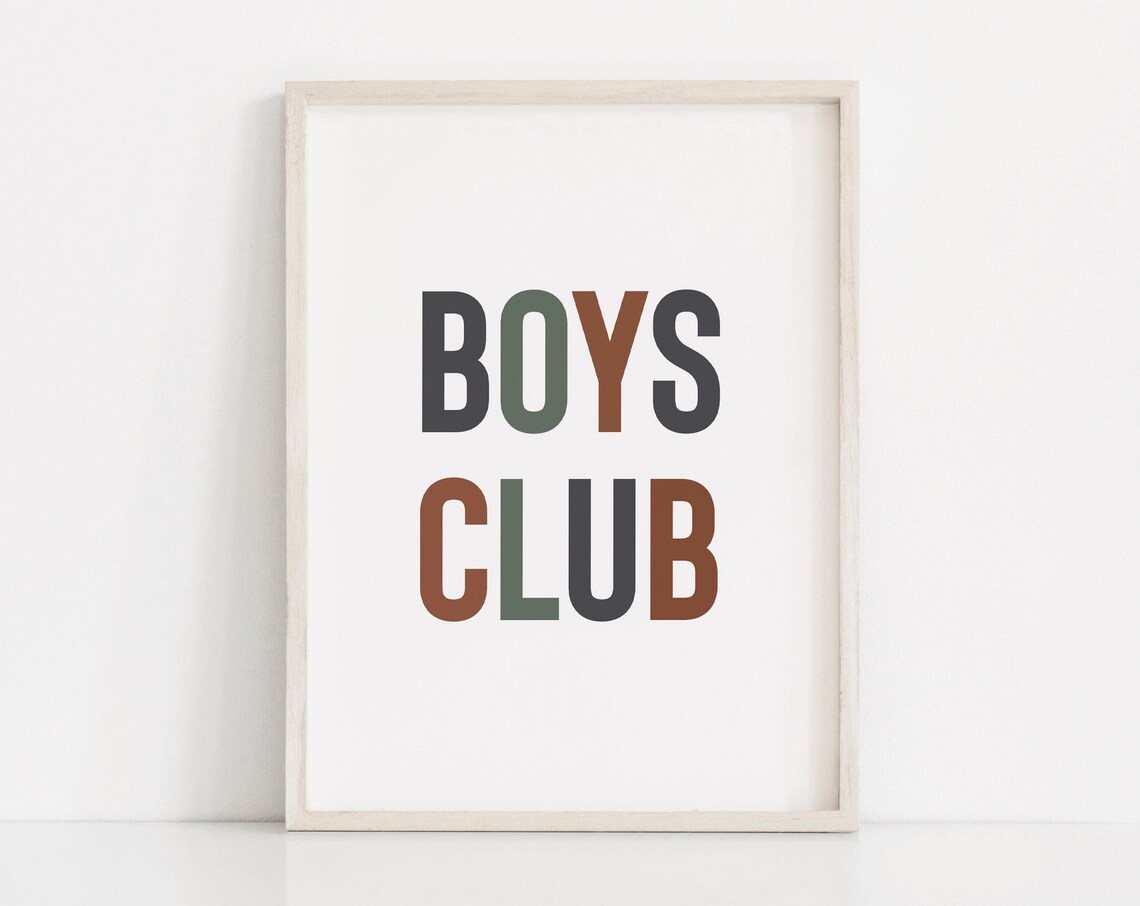Boys Club Quote Art Print, Boho Playroom Decor