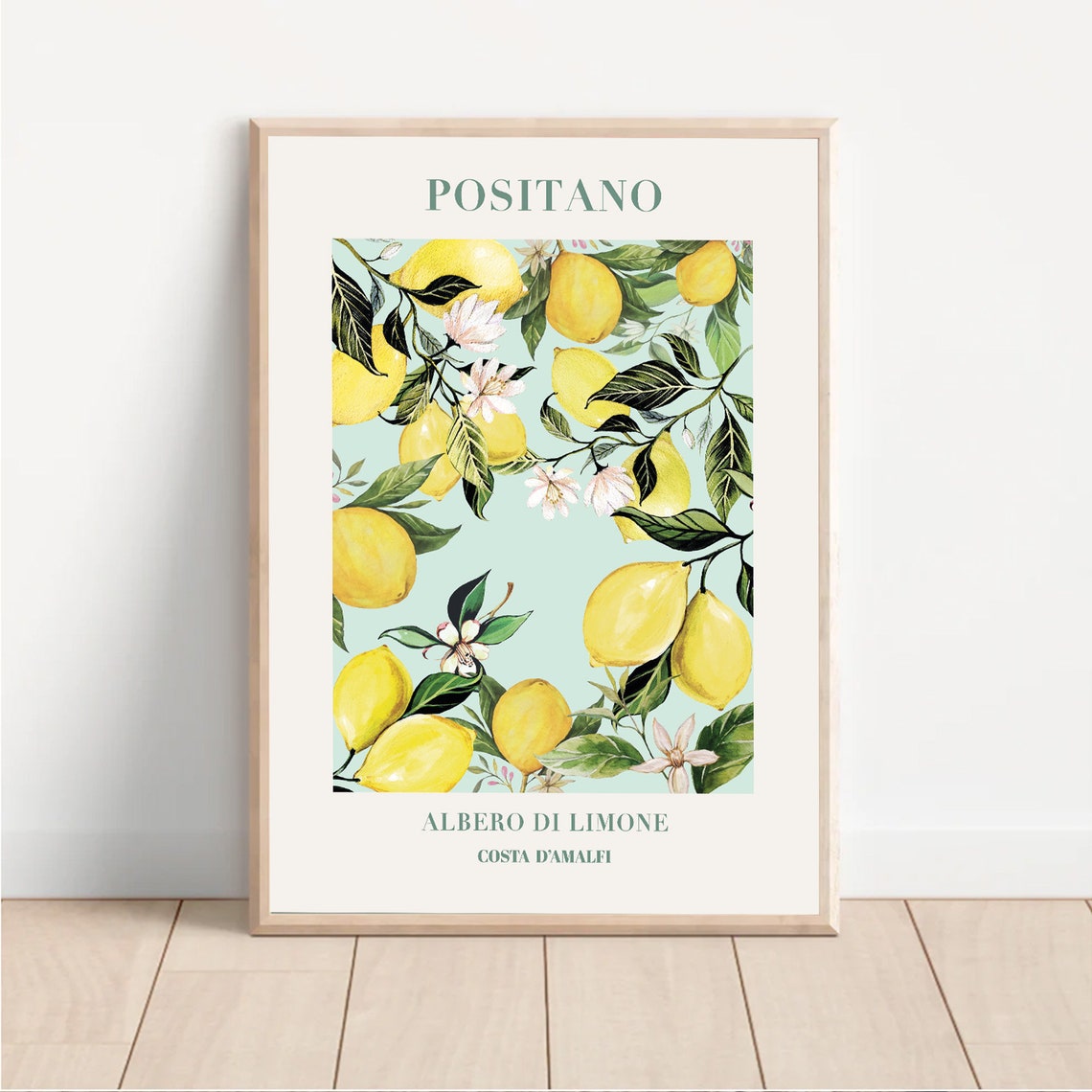 Positano Albero di Limone Costa dAmalfi Lemon Tree Watercolor Poster