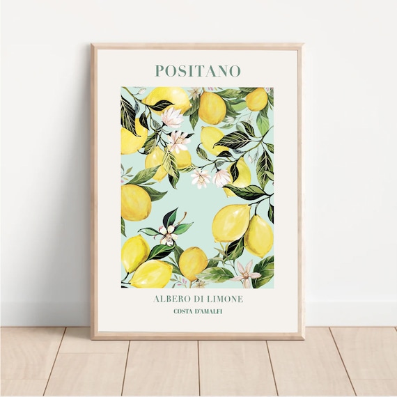 Positano Albero di Limone Costa dAmalfi Lemon Tree Watercolor Poster