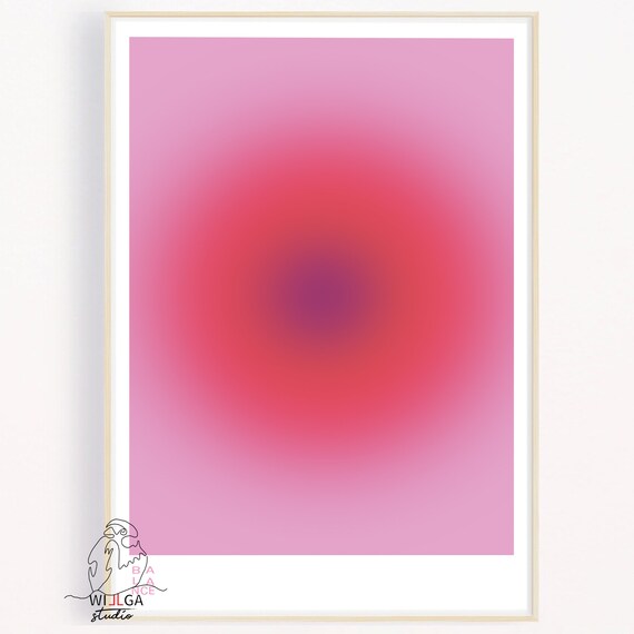 Pink Aura Balance Gradient Abstract Poster for Calm Modern Decor