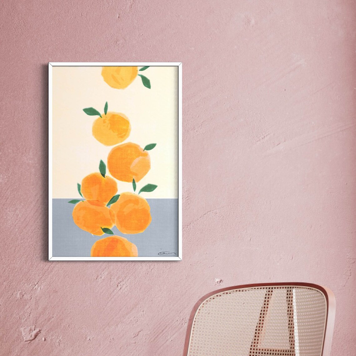 Oranges Wall Art, Hand Drawn Art Print - Image 2