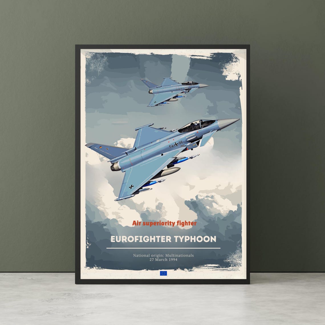 Eurofighter Typhoon Air Superiority Fighter Jets Clouds Poster