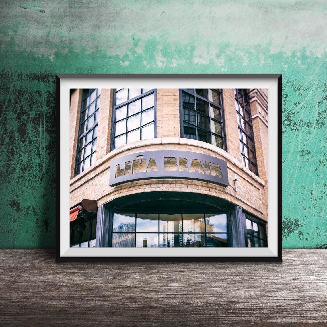 Leña Brava Mexican Seafood Restaurant Corner Sign Chicago Poster