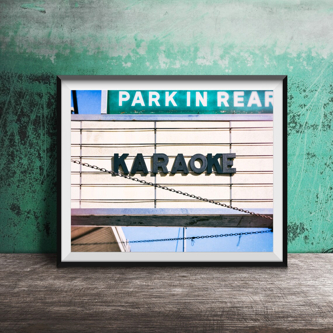 Karaoke Bar Cinema Marquee Sign Urban Nightlife Photo Poster