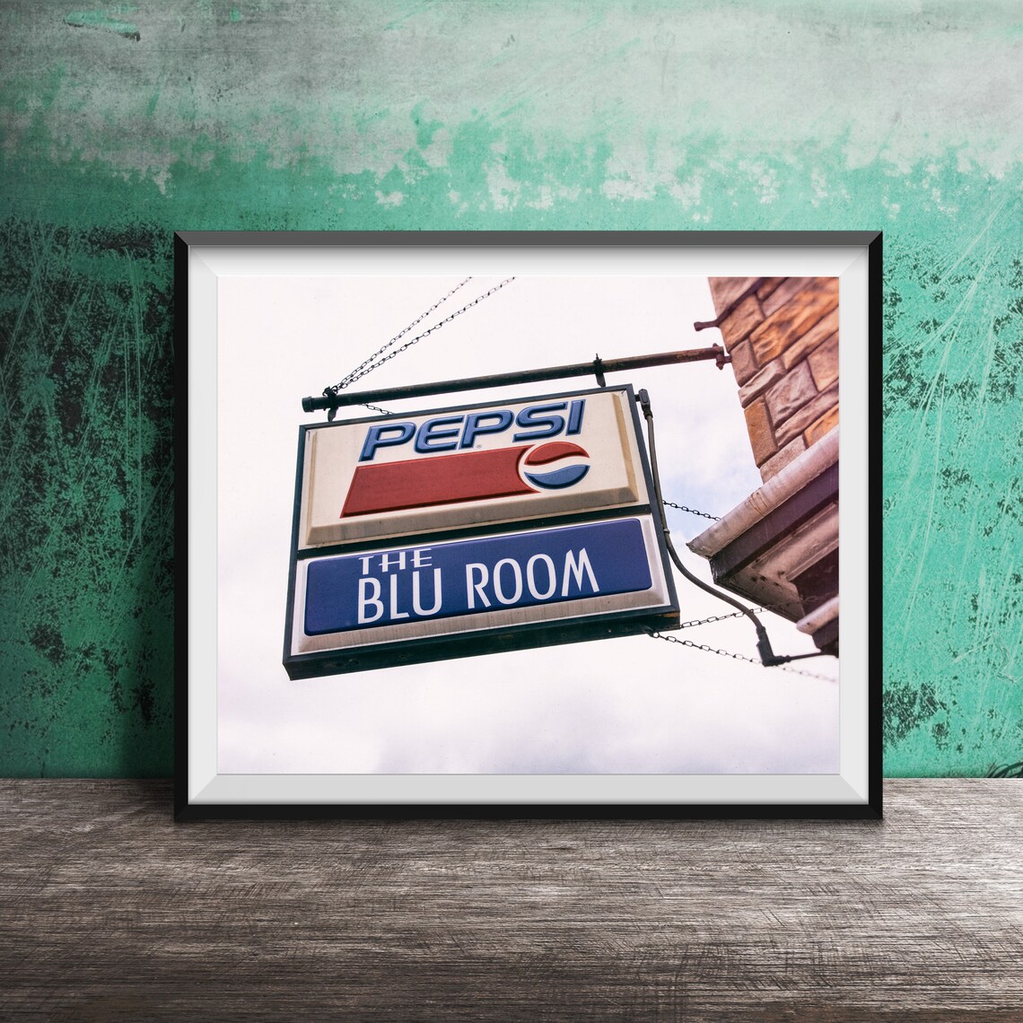 The Blu Room Pepsi Hanging Sign Dubuque Iowa Vintage Bar Poster