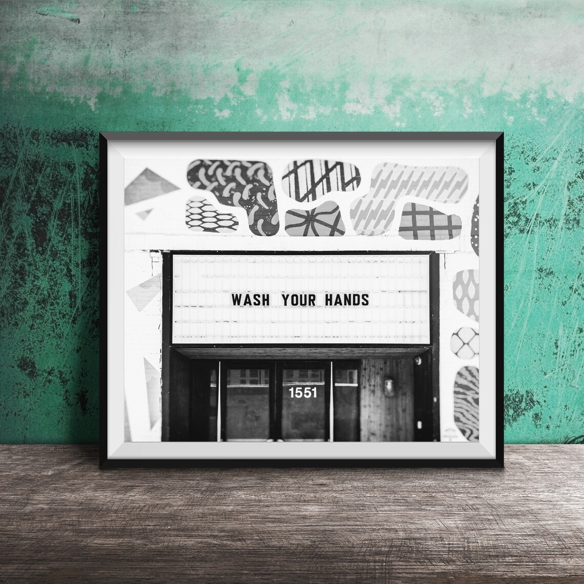 Wash Your Hands Sign, Modern Bathroom Art Print - Image 2