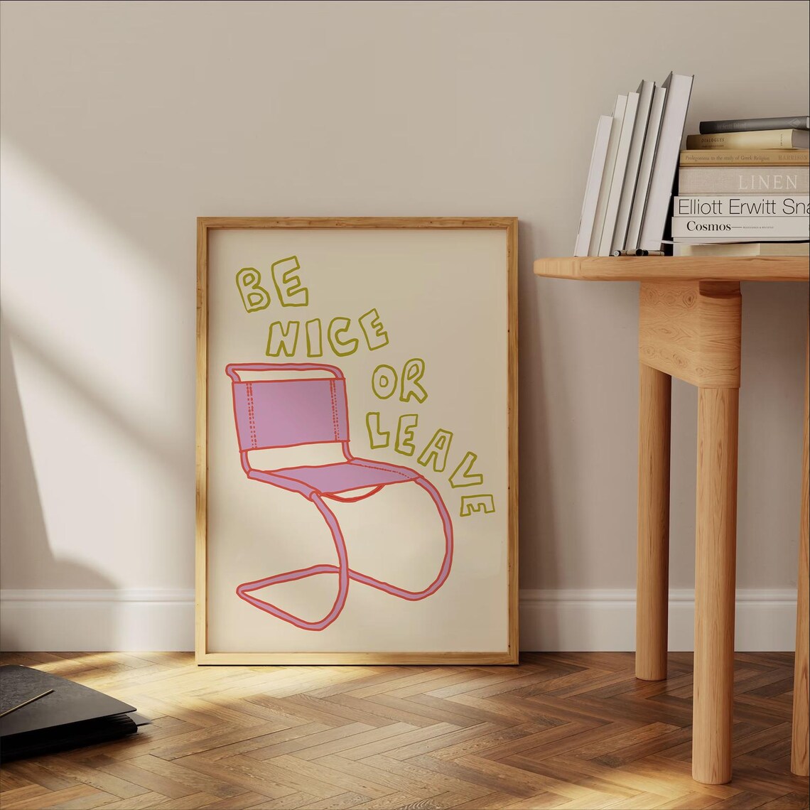 Be Nice Or Leave Retro Wall Art Print - Image 2