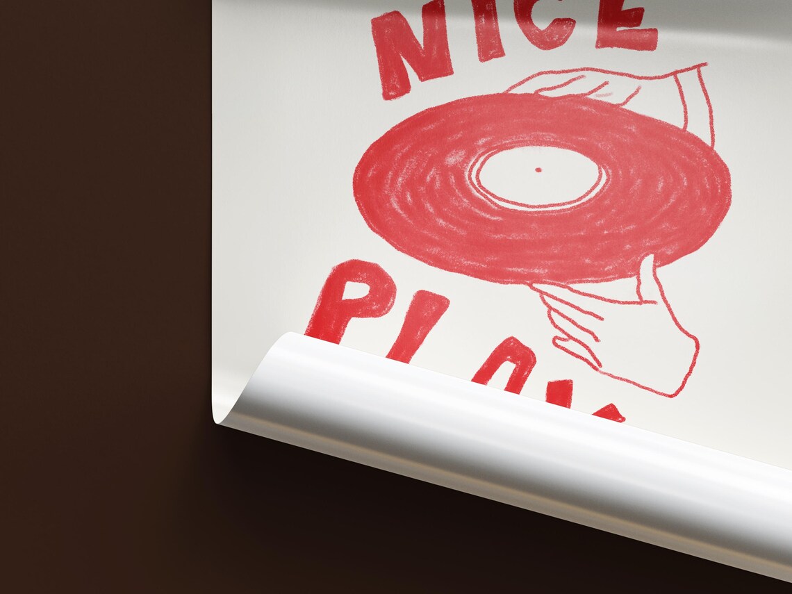 Record Player Retro Groovy Art Print, Music Decor - Image 3