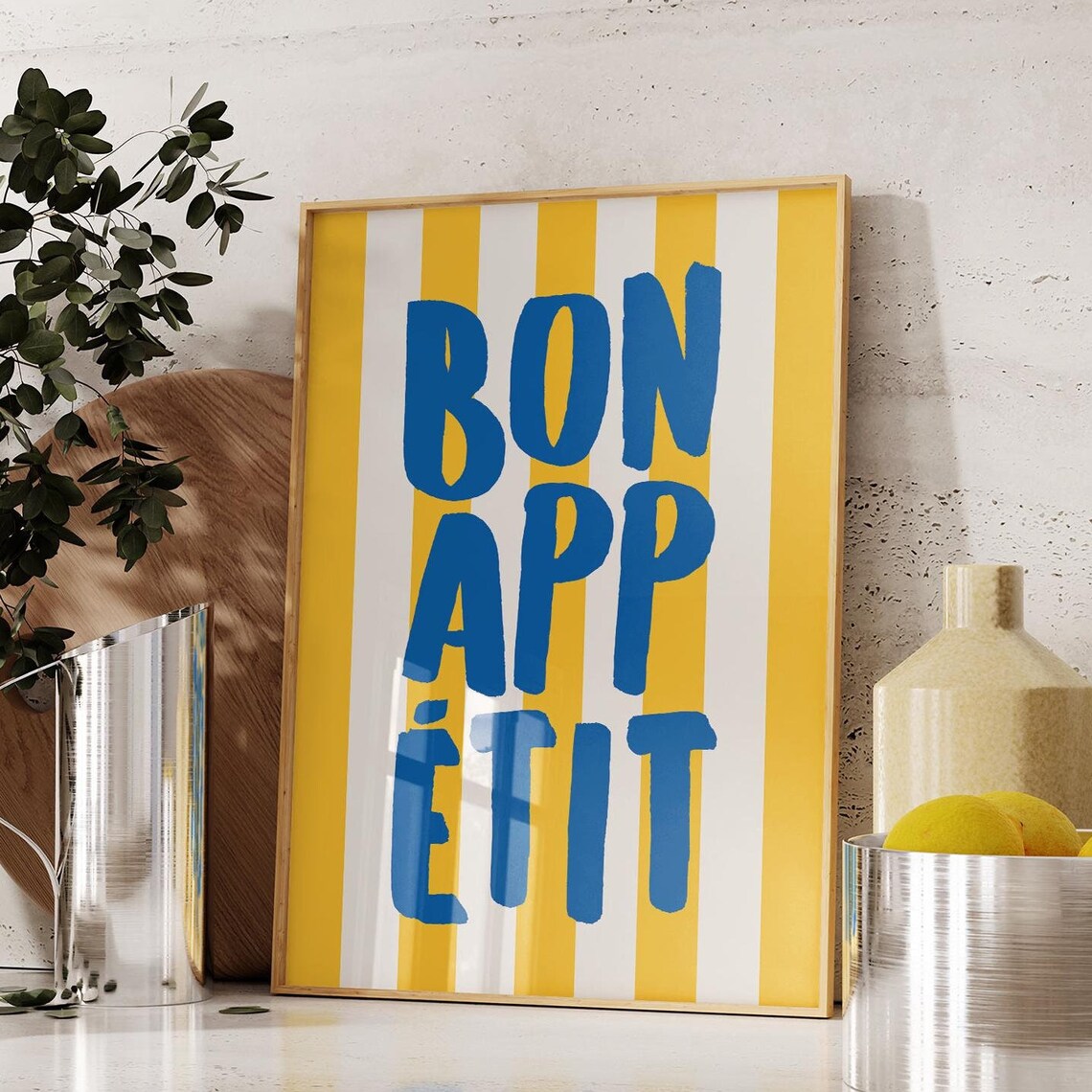 Bon Appetit Modern Kitchen French Quote Art Print