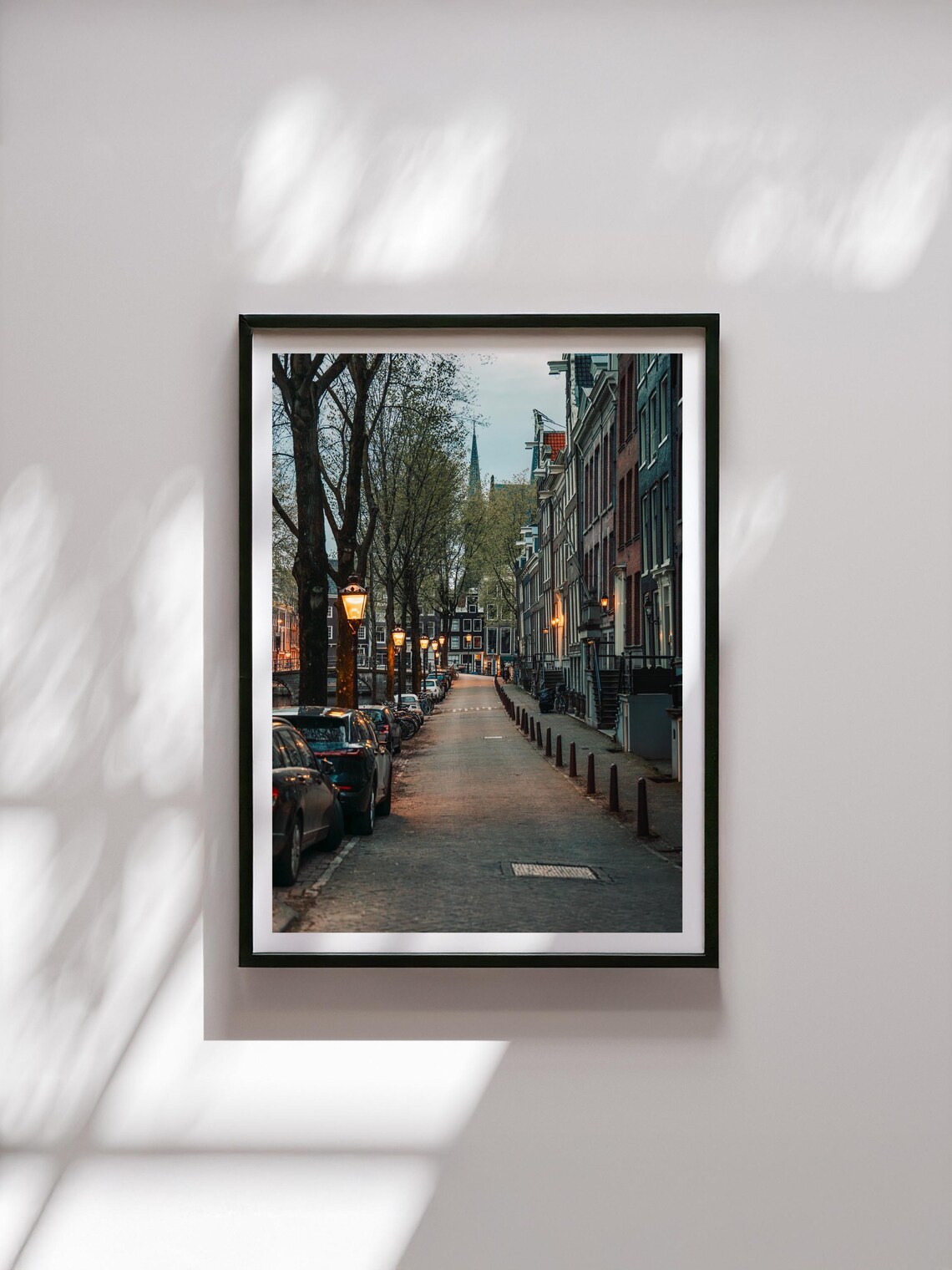 Amsterdam Netherlands Quiet Cobblestone Street At Dawn Photo Poster - Image 3