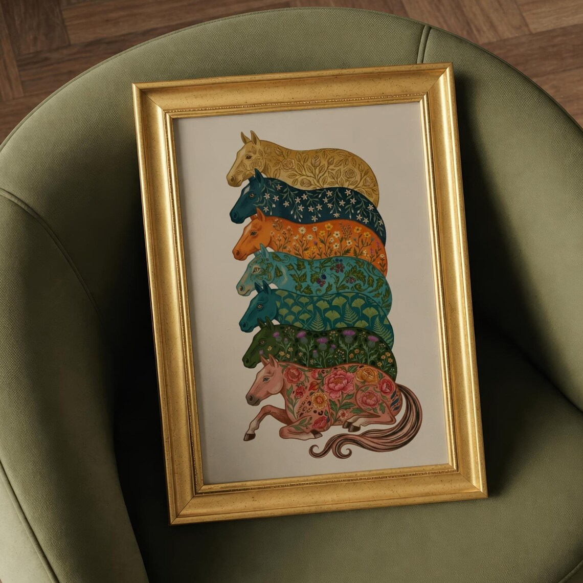 Horse Lover Gift, Equestrian Decor Illustration