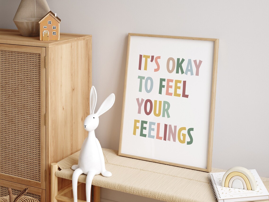 Its Ok To Feel Your Feelings Affirmation Art Print - Image 2