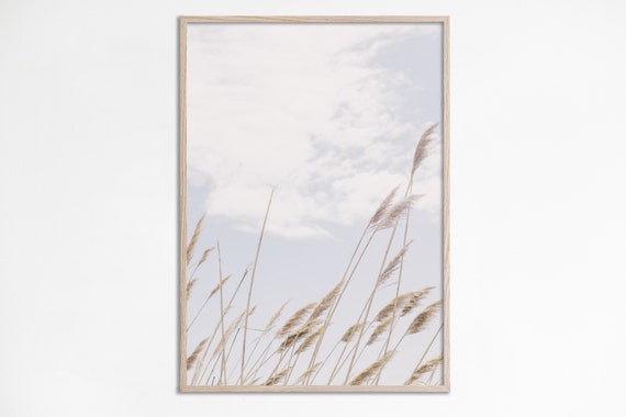 Boho Neutral Botanical Print Pampas Grass Wall Art Tones Poster Farmhouse Modern Organic Minimalist Prints