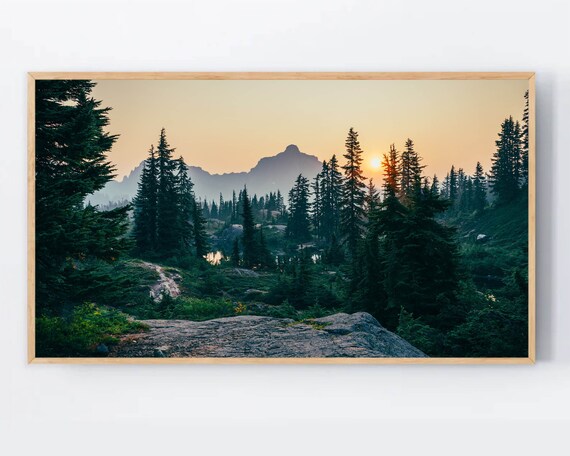 Misty Mountain Forest Sunrise Nature Photography Landscape Poster