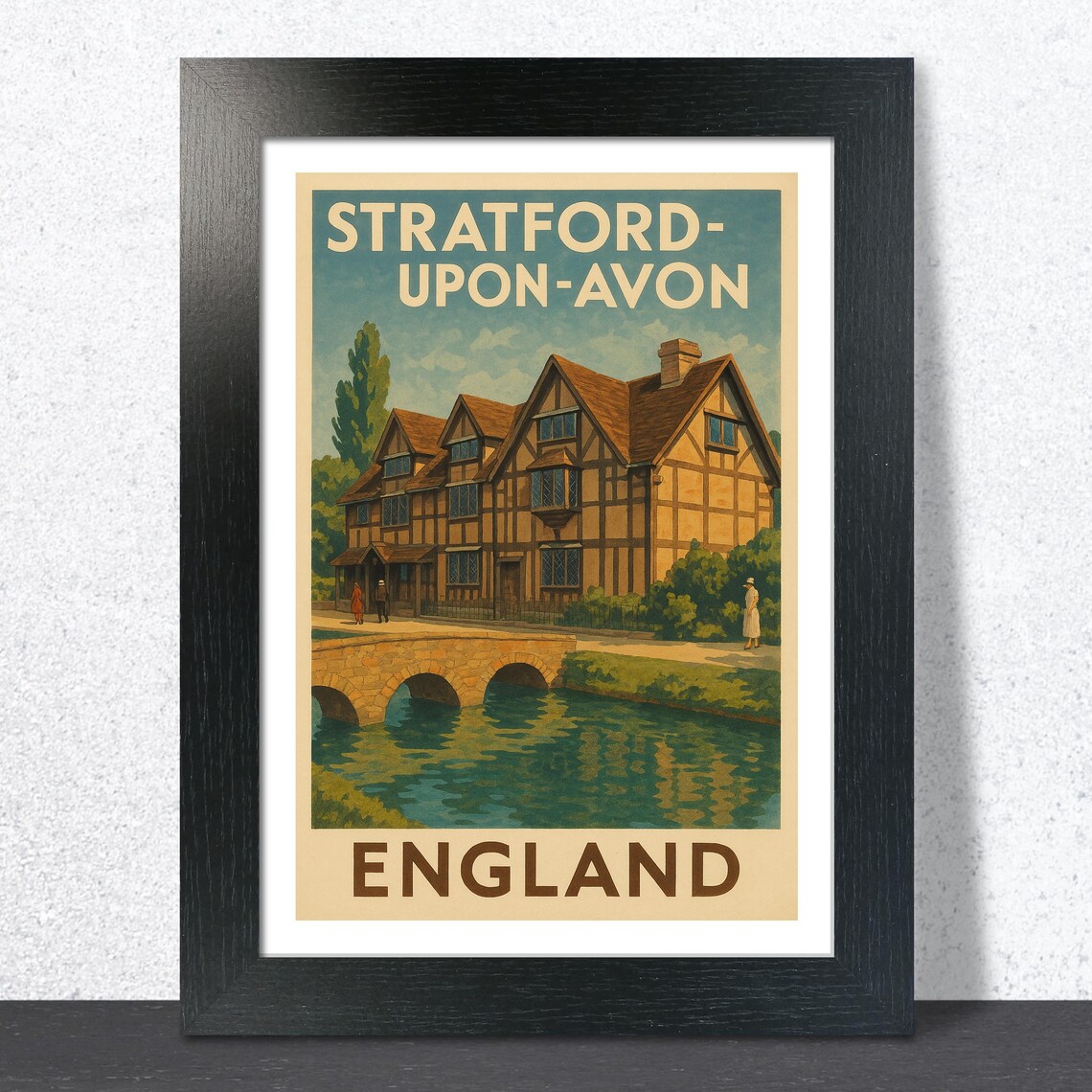 Stratford-Upon-Avon Shakespeare Birthplace England Travel Poster