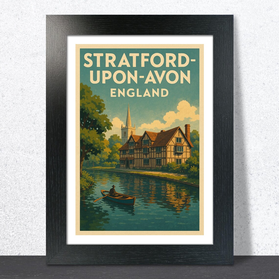 Stratford-Upon-Avon England Vintage Travel Poster