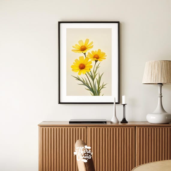 Yellow Coreopsis Flower Print Botanical Wall Art