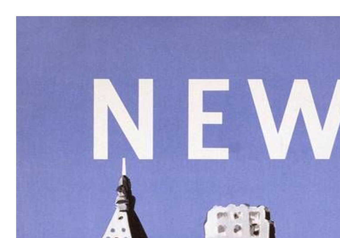 New York Aer Lingus Vintage Manhattan Skyline Harbor Travel Poster - Image 2